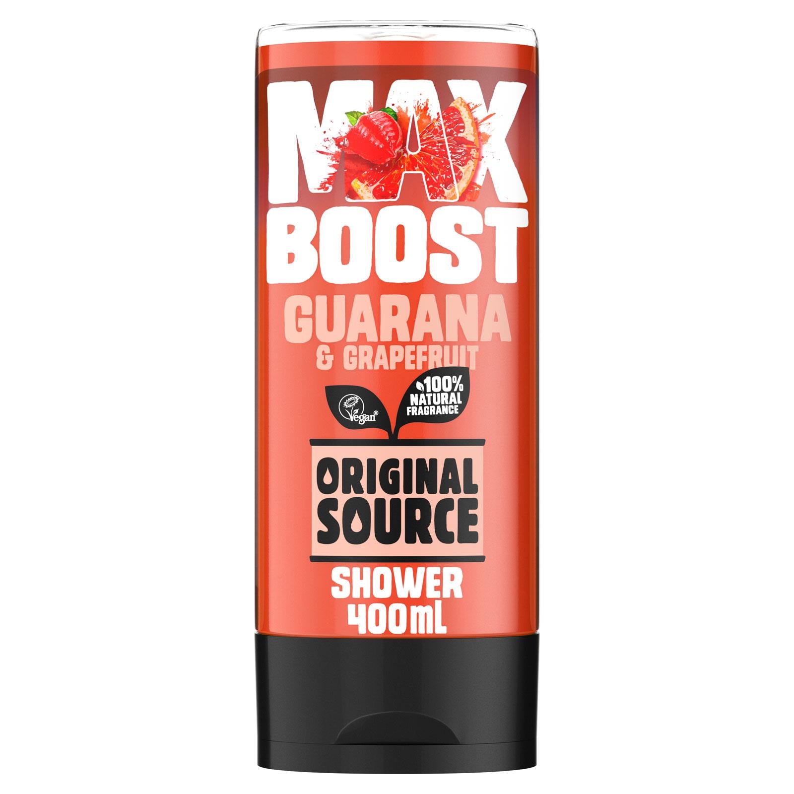 Original Source Max Boost Guarana & Grapefruit Shower Gel 400ml Original Source Max Boost Guarana & Grapefruit Shower Gel 400ml